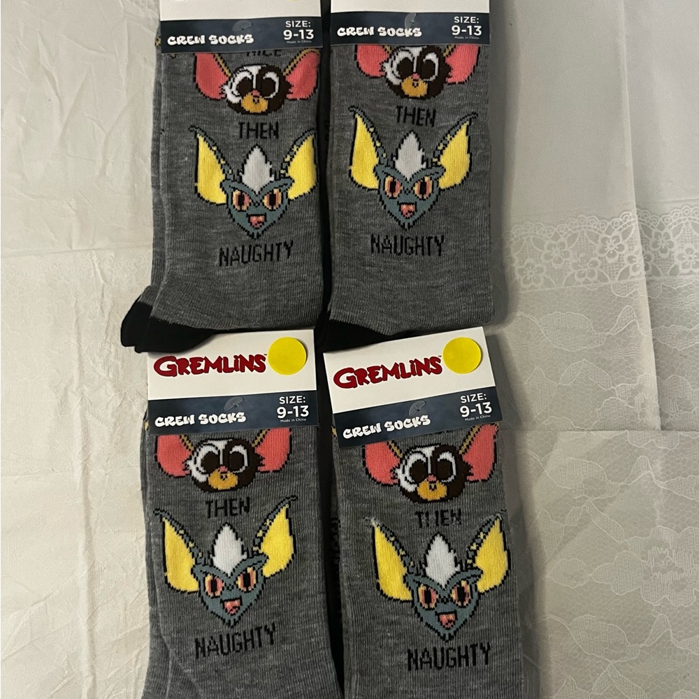 Gremlins Grey Crew Socks